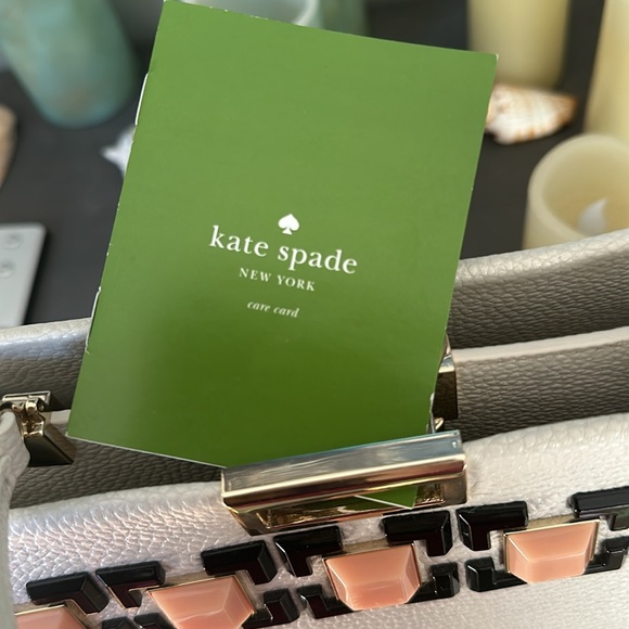 KATE SPADE EUC STRUCTURED WHITE LEATHER HANDBAG - Picture 6 of 6